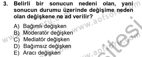 İletişim Araştırmaları Dersi 2012 - 2013 Yılı (Vize) Ara Sınav Soruları 3. Soru
