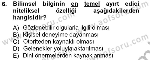 İletişim Araştırmaları Dersi 2012 - 2013 Yılı (Vize) Ara Sınav Soruları 6. Soru