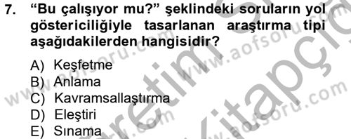 İletişim Araştırmaları Dersi 2012 - 2013 Yılı (Vize) Ara Sınav Soruları 7. Soru