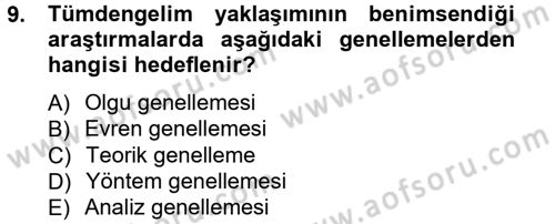 İletişim Araştırmaları Dersi 2012 - 2013 Yılı (Vize) Ara Sınav Soruları 9. Soru