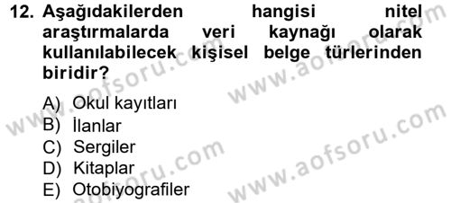 İletişim Araştırmaları Dersi 2012 - 2013 Yılı (Final) Dönem Sonu Sınav Soruları 12. Soru