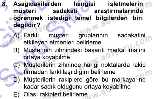 İletişim Araştırmaları Dersi 2012 - 2013 Yılı (Final) Dönem Sonu Sınav Soruları 8. Soru