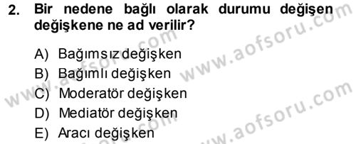 İletişim Araştırmaları Dersi 2013 - 2014 Yılı (Final) Dönem Sonu Sınav Soruları 2. Soru