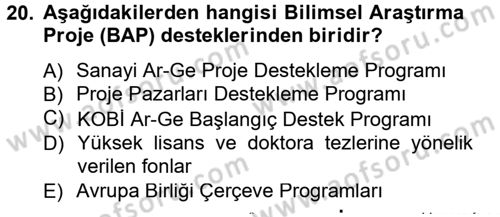İletişim Araştırmaları Dersi 2013 - 2014 Yılı (Final) Dönem Sonu Sınav Soruları 20. Soru