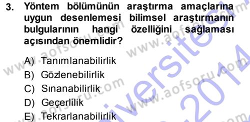 İletişim Araştırmaları Dersi 2013 - 2014 Yılı (Final) Dönem Sonu Sınav Soruları 3. Soru