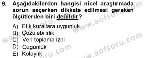 İletişim Araştırmaları Dersi 2013 - 2014 Yılı (Final) Dönem Sonu Sınav Soruları 9. Soru