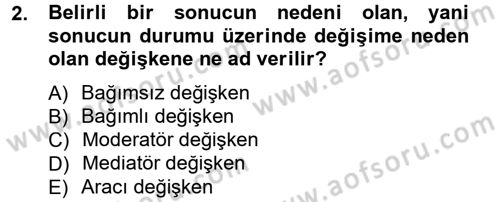 İletişim Araştırmaları Dersi 2013 - 2014 Yılı Tek Ders Sınav Soruları 2. Soru