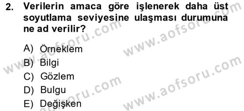 İletişim Araştırmaları Dersi 2014 - 2015 Yılı (Vize) Ara Sınav Soruları 2. Soru