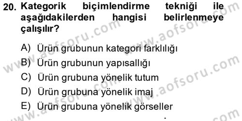 İletişim Araştırmaları Dersi 2014 - 2015 Yılı (Vize) Ara Sınav Soruları 20. Soru