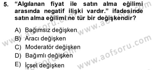İletişim Araştırmaları Dersi 2014 - 2015 Yılı (Vize) Ara Sınav Soruları 5. Soru