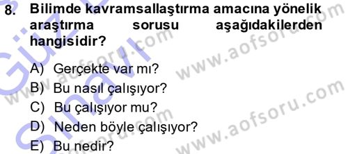 İletişim Araştırmaları Dersi 2014 - 2015 Yılı (Vize) Ara Sınav Soruları 8. Soru