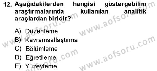 İletişim Araştırmaları Dersi 2014 - 2015 Yılı (Final) Dönem Sonu Sınav Soruları 12. Soru