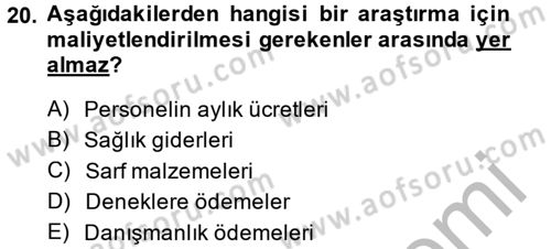 İletişim Araştırmaları Dersi 2014 - 2015 Yılı (Final) Dönem Sonu Sınav Soruları 20. Soru
