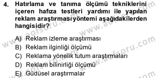 İletişim Araştırmaları Dersi 2014 - 2015 Yılı (Final) Dönem Sonu Sınav Soruları 4. Soru