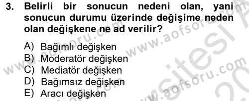 İletişim Araştırmaları Dersi 2014 - 2015 Yılı Tek Ders Sınav Soruları 3. Soru