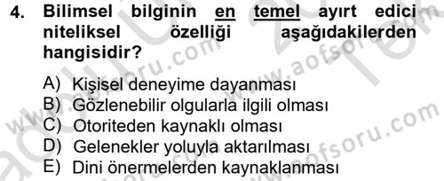 İletişim Araştırmaları Dersi 2014 - 2015 Yılı Tek Ders Sınav Soruları 4. Soru