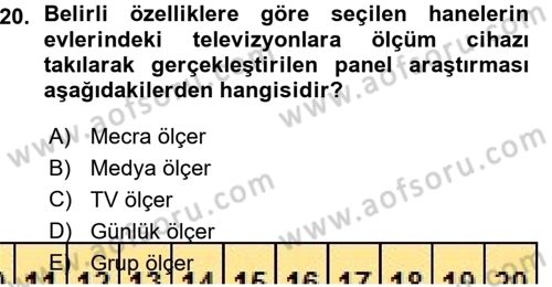 İletişim Araştırmaları Dersi 2015 - 2016 Yılı (Vize) Ara Sınav Soruları 20. Soru