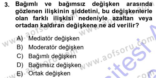 İletişim Araştırmaları Dersi 2015 - 2016 Yılı (Vize) Ara Sınav Soruları 3. Soru
