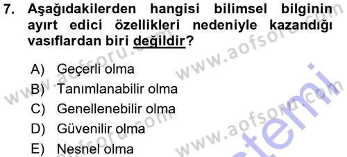 İletişim Araştırmaları Dersi 2015 - 2016 Yılı (Vize) Ara Sınav Soruları 7. Soru