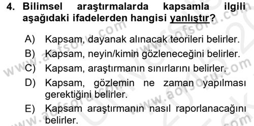 İletişim Araştırmaları Dersi 2015 - 2016 Yılı Tek Ders Sınav Soruları 4. Soru