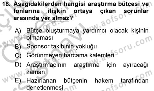 İletişim Araştırmaları Dersi 2016 - 2017 Yılı 3 Ders Sınav Soruları 18. Soru
