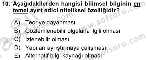 İletişim Araştırmaları Dersi 2016 - 2017 Yılı (Vize) Ara Sınav Soruları 10. Soru