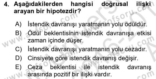 İletişim Araştırmaları Dersi 2016 - 2017 Yılı (Vize) Ara Sınav Soruları 4. Soru