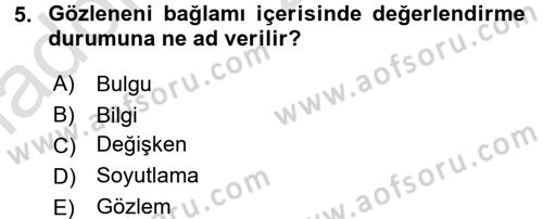 İletişim Araştırmaları Dersi 2016 - 2017 Yılı (Vize) Ara Sınavı 5. Soru