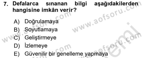 İletişim Araştırmaları Dersi 2016 - 2017 Yılı (Vize) Ara Sınav Soruları 7. Soru