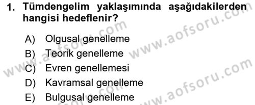 İletişim Araştırmaları Dersi 2016 - 2017 Yılı (Final) Dönem Sonu Sınav Soruları 1. Soru