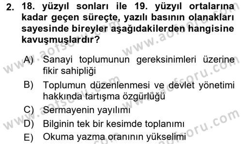 İletişim Araştırmaları Dersi 2016 - 2017 Yılı (Final) Dönem Sonu Sınav Soruları 2. Soru