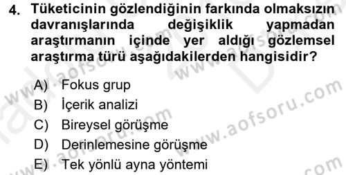 İletişim Araştırmaları Dersi 2016 - 2017 Yılı (Final) Dönem Sonu Sınav Soruları 4. Soru