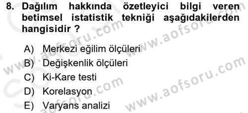 İletişim Araştırmaları Dersi 2016 - 2017 Yılı (Final) Dönem Sonu Sınav Soruları 8. Soru