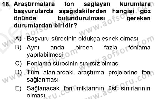 İletişim Araştırmaları Dersi 2017 - 2018 Yılı 3 Ders Sınav Soruları 18. Soru