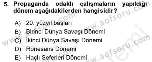 İletişim Araştırmaları Dersi 2017 - 2018 Yılı 3 Ders Sınav Soruları 5. Soru