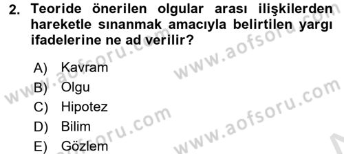 İletişim Araştırmaları Dersi 2017 - 2018 Yılı (Vize) Ara Sınav Soruları 2. Soru