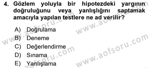 İletişim Araştırmaları Dersi 2017 - 2018 Yılı (Vize) Ara Sınav Soruları 4. Soru