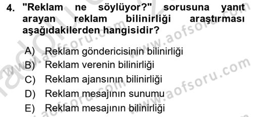 İletişim Araştırmaları Dersi 2018 - 2019 Yılı 3 Ders Sınav Soruları 4. Soru