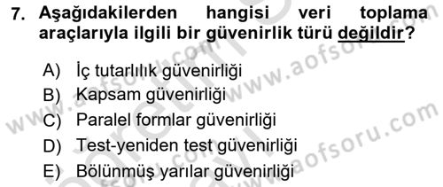 İletişim Araştırmaları Dersi 2018 - 2019 Yılı 3 Ders Sınav Soruları 7. Soru