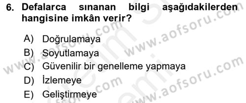 İletişim Araştırmaları Dersi 2018 - 2019 Yılı (Vize) Ara Sınav Soruları 6. Soru