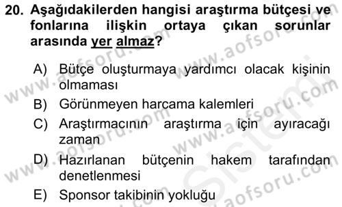 İletişim Araştırmaları Dersi 2018 - 2019 Yılı (Final) Dönem Sonu Sınav Soruları 20. Soru