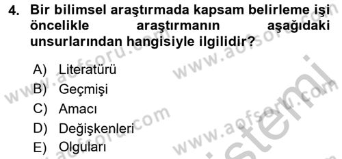 İletişim Araştırmaları Dersi 2018 - 2019 Yılı Yaz Okulu Sınav Soruları 4. Soru