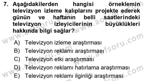 İletişim Araştırmaları Dersi 2018 - 2019 Yılı Yaz Okulu Sınav Soruları 7. Soru