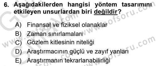 İletişim Araştırmaları Dersi 2019 - 2020 Yılı (Vize) Ara Sınavı 6. Soru