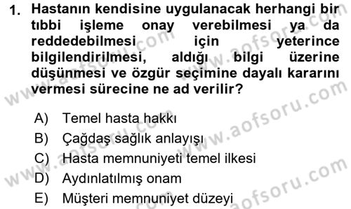Sağlık Kurumlarında İletişim Dersi 2016 - 2017 Yılı 3 Ders Sınav Soruları 1. Soru