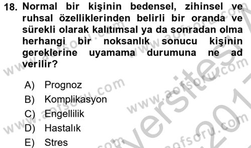 Sağlık Kurumlarında İletişim Dersi 2016 - 2017 Yılı 3 Ders Sınav Soruları 18. Soru