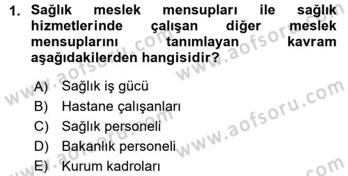 Sağlık Kurumlarında İletişim Dersi 2016 - 2017 Yılı (Vize) Ara Sınav Soruları 1. Soru