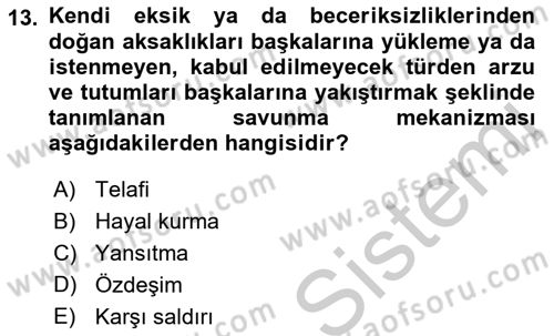 Sağlık Kurumlarında İletişim Dersi 2016 - 2017 Yılı (Vize) Ara Sınav Soruları 13. Soru