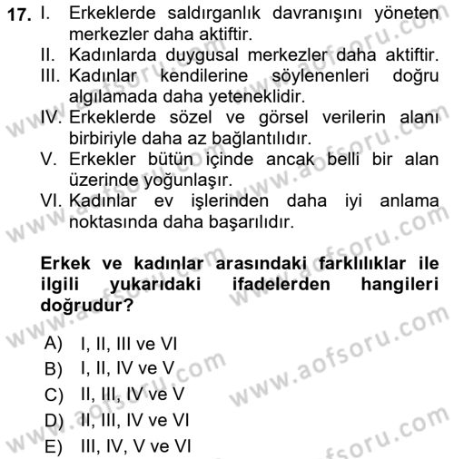 Sağlık Kurumlarında İletişim Dersi 2016 - 2017 Yılı (Vize) Ara Sınav Soruları 17. Soru