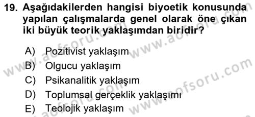Sağlık Kurumlarında İletişim Dersi 2016 - 2017 Yılı (Final) Dönem Sonu Sınav Soruları 19. Soru